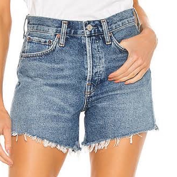 Agolde Pants - Agolde Parker Long Short in Skywave